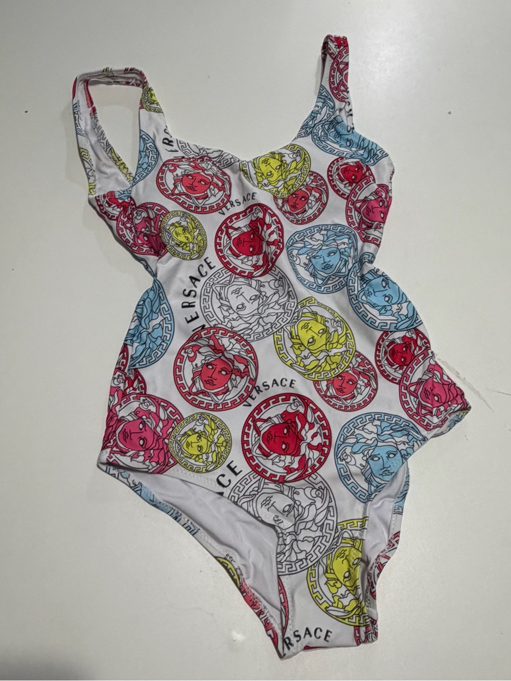 3 Versace White Multicolor Medusa Print One-Piece Swimsuit